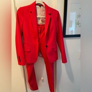 Express red suit- red blazer size XS and columnist red pants 00R- bright red